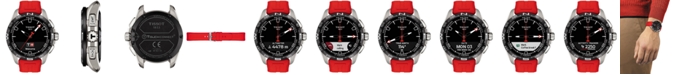 Tissot Men's Swiss T-Touch Connect Solar Red Rubber Strap Smart Watch 48mm